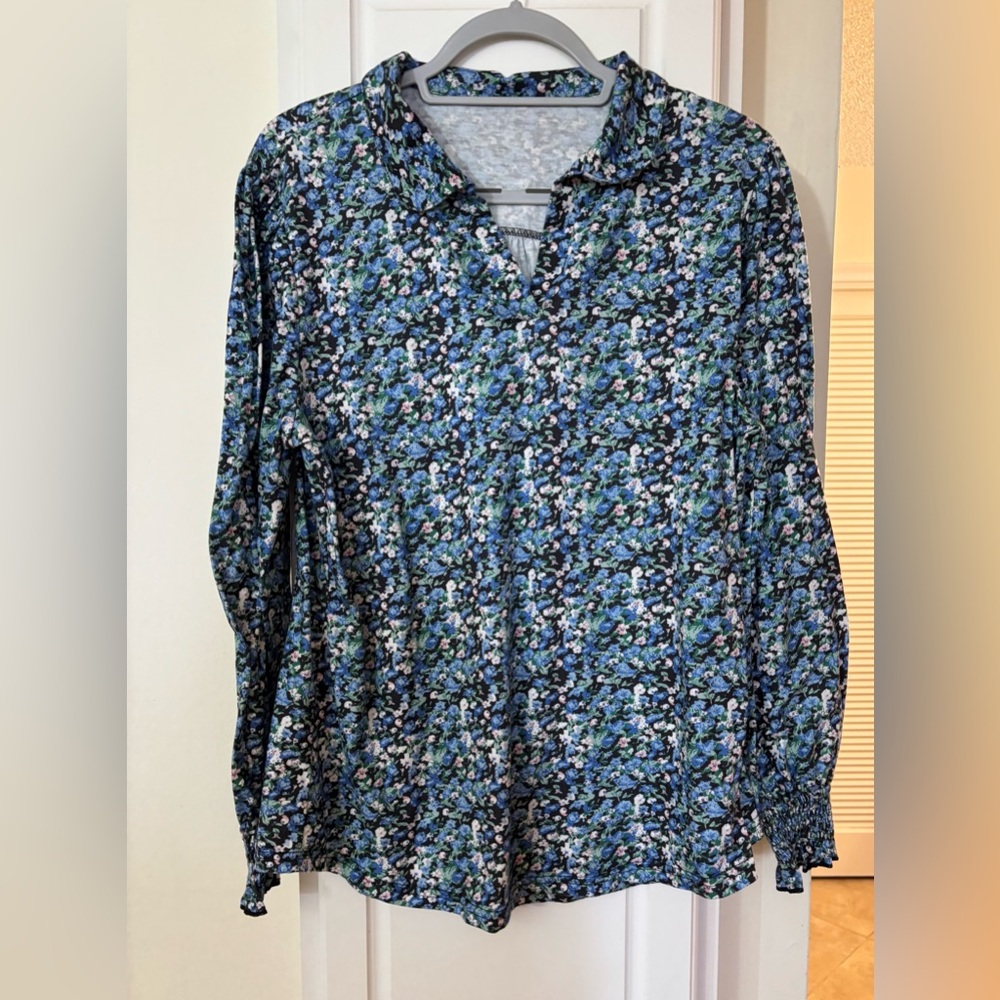 Floral Blue Women's Top